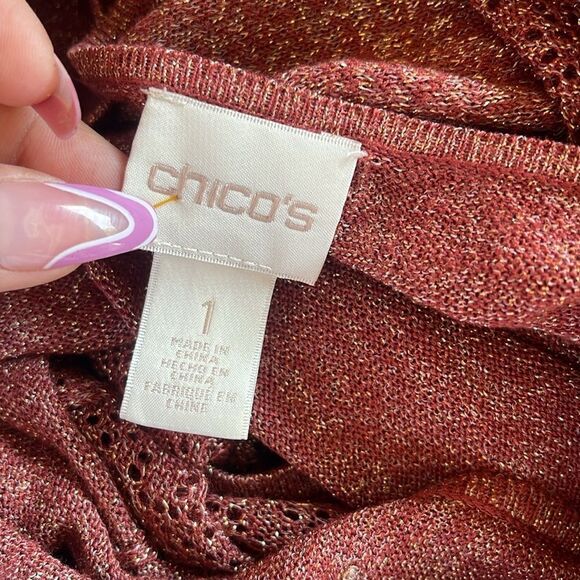 Chico’s Pullover Tank w/Sweater Long Bell Sleeve Size 1 Like new - Picture 5 of 6